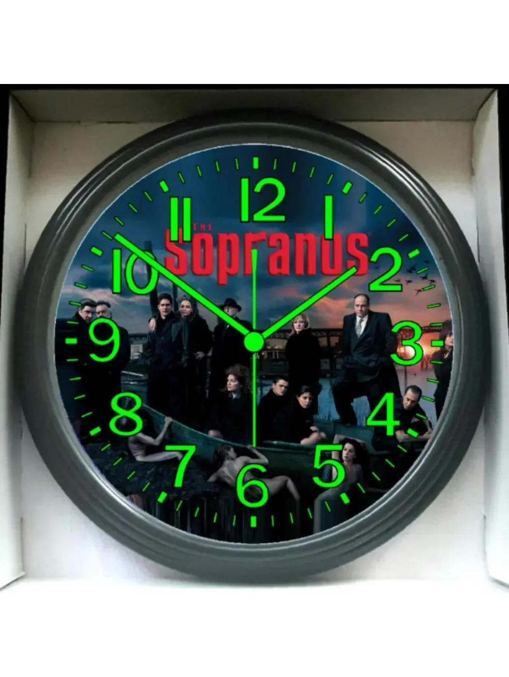 Sopranos Goodfellas Mobster Glow In The Dark Wall Clock New!